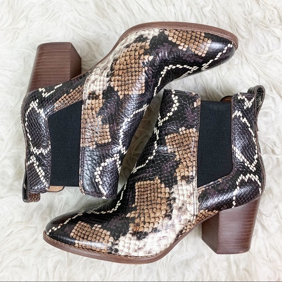 MADEWELL Regan Python Snakeskin Leather Slip On Ankle Booties US 7.5 - Picture 5 of 11